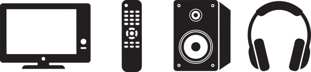 Audio visual equipment icons