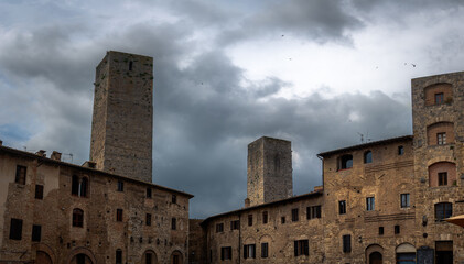 San Gimignano is a small walled town of medieval origin, situated on the hills of Tuscany, Italy.