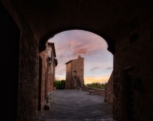 Obraz premium San Quirico d'Orcia is an Italian town in the province of Siena, in the Tuscany region.