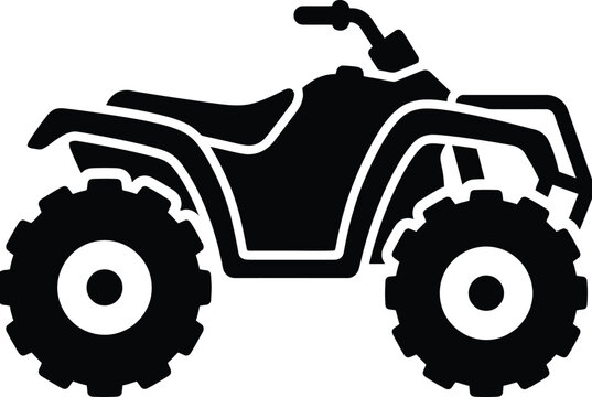 Black and white atv isolated on white background, Vector, illustration