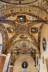 Obraz premium View of the streets of Siena, with its typical Tuscan architecture. Siena, Italy.