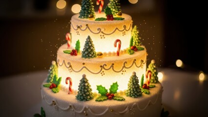 Delightful three-tiered christmas cake