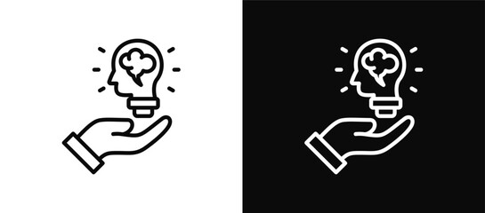 Idea icon set black and white