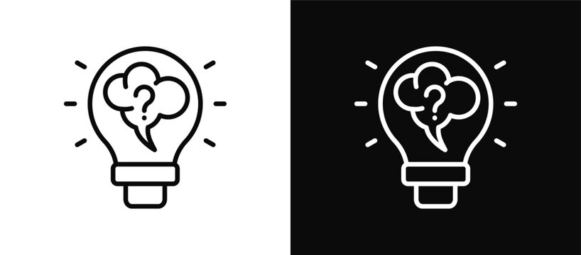 Curiosity icon set black and white