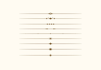 Set Elegant Simple and Minimal Line Divider with Star Accents