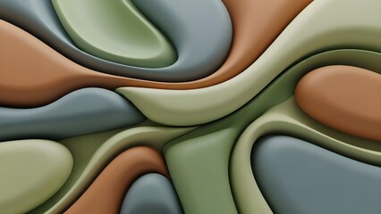 Abstract layered organic shapes