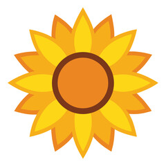 Bright yellow and orange sunflower with brown center petals 1