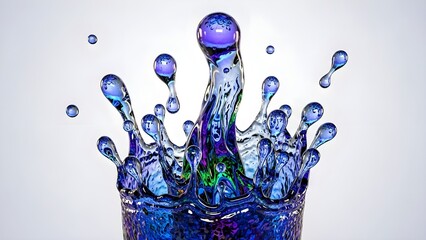 Water splash crown isolated