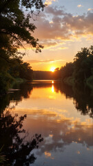 Calm River Sunset