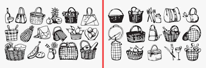 travel icon silhouette vector, luggage bag illustration, tourism symbols set, vacation travel icons, suitcase backpack silhouettes, journey equipment vector, travel accessory illustration, tourism gra © Geetaroy