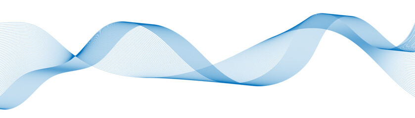 Abstract horizontal glowing blue line wave background