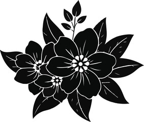 black and white flower vector
