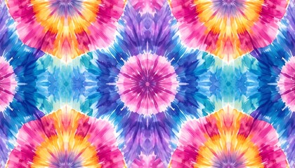Vibrant Tie-Dye Kaleidoscope Pattern - A Colorful Abstract Design.