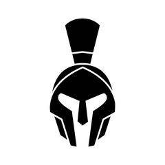 Spartan helmet icon vector. Spartan Illustration sign. Medieval helmet symbol or logo.