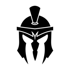 Spartan helmet icon vector. Spartan Illustration sign. Medieval helmet symbol or logo.