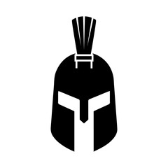 Spartan helmet icon vector. Spartan Illustration sign. Medieval helmet symbol or logo.