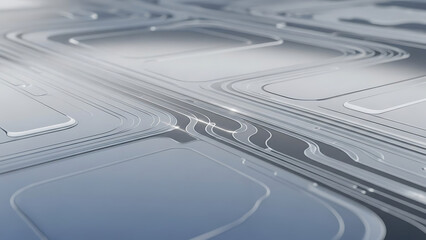 Abstract close-up of a microchip surface with intricate patterns and textures.