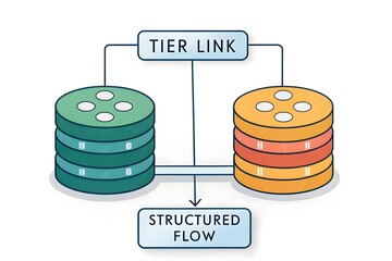 Diagram showing three stacked discs symbolizing network data