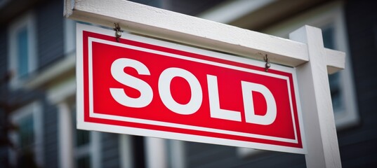 House sold sign. Generative AI technology.