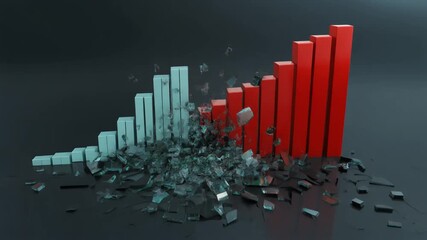 Animated 3D Bar Chart Visualizing Business Growth, Transformation, and Data Rebuilding - Powered by Adobe