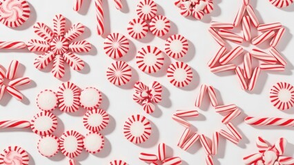 Red and white candy shapes
