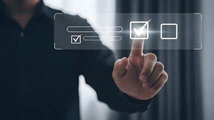 A person interacting with a digital interface