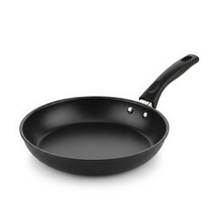 Black frying pan with comfortable handle for everyday cooking and kitchen use