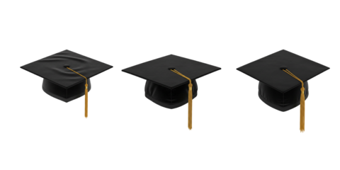 graduation cap isolated on white