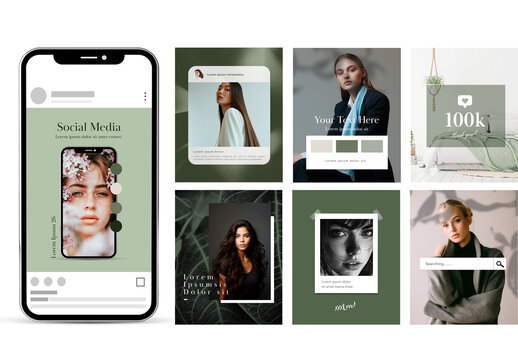 Aesthetic Social Media Post with Green Accents