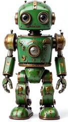 Vintage Green Robot Toy with Detailed Metallic Accents.