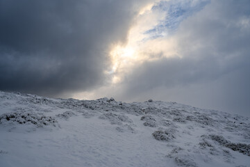Sierra de Guadarrama nevada en Invierno en Madrid