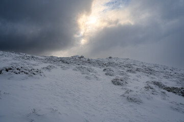 Sierra de Guadarrama nevada en Invierno en Madrid