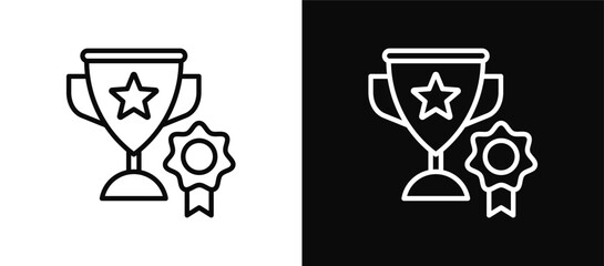 Achievement icon set black and white