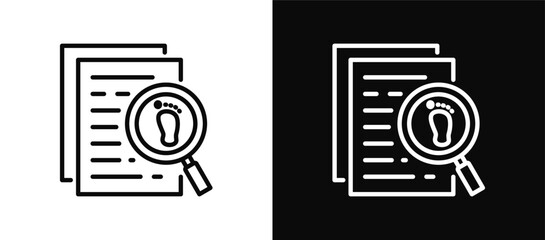 Investigation icon set black and white