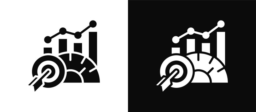Benchmark icon set black and white