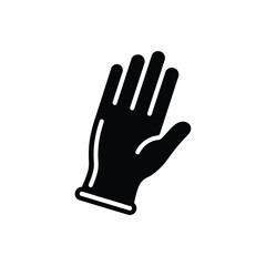 Black glove silhouette on white background hand