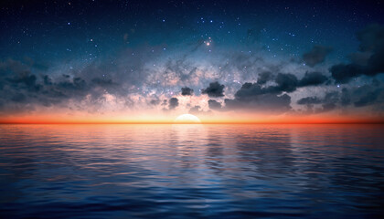 銀河が溶ける夜明けの水平線：Galactic Dawn on the Horizon
