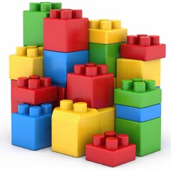 Building blocks isolated on white background generative ai
