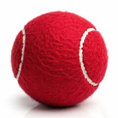 Red tennis ball isolated on white background generative ai