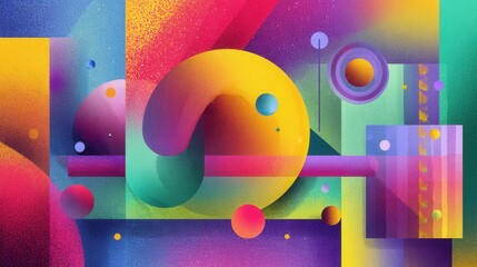 Abstract geometric shapes vibrant gradient background