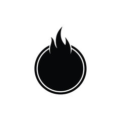 Black silhouette of a circular flame fire circle