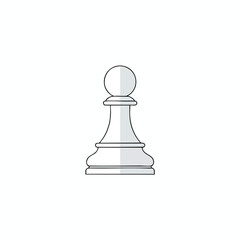 A chess piece pawn illustration, with defined edges, and subtle shadow, on a white background
