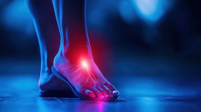 Person feeling sharp ankle pain, focusing on injury and inflammation in foot and joint, swelling discomfort