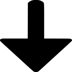 Directional Arrow: A simple and bold black arrow points downwards, symbolizing guidance, descending, and the act of indicating a direction or pathway. 