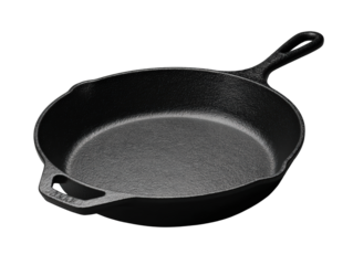 Cast Iron Skillet on Gray Background