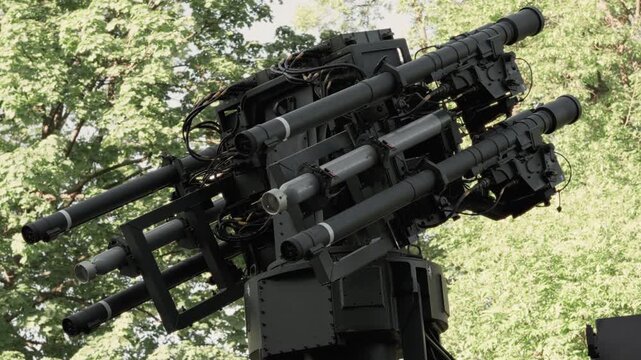 Ground-based surface-to-air defence missile system deployed during NATO-aligned military operations. Represents modern armed forces, strategic defence, and territorial airspace protection.