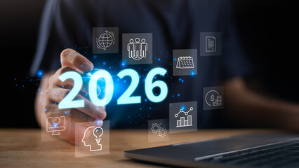 Unlock digital transformation with futuristic planning, data strategies, and innovation-focused concepts for the year ahead. Ideal for business, marketing, and visionary technology themes, 2026