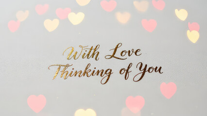 Golden heartfelt message with love and thinking of you