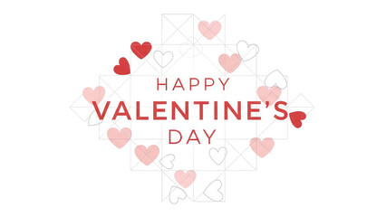 Happy Valentine's Day with cute heart designs on white background
