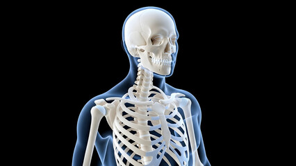 Human Skeleton with Lower Back Pain